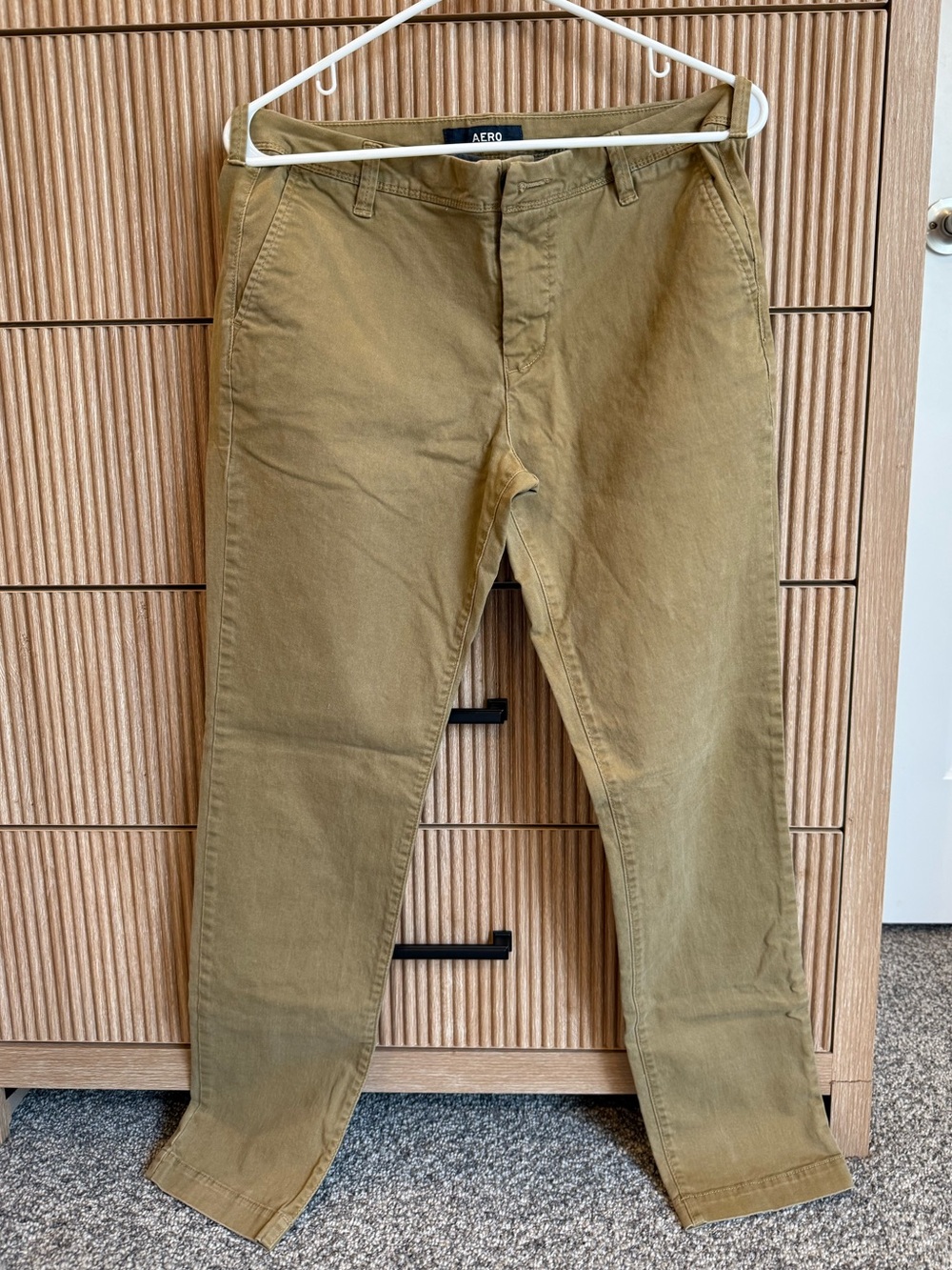 Aero Olive-Tan Men's Chino Pants - Slim Straight